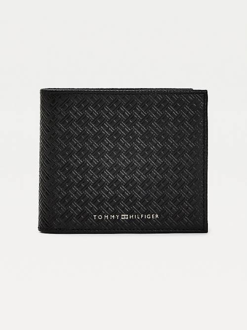 Tommy Hilfiger Premium Leren Embossed Portefeuille Heren Zwart | TH613URG