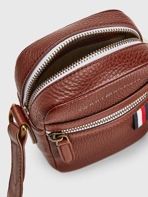 Tommy Hilfiger Premium Leren Small Crossover Tassen Heren Bruin | TH145CQI