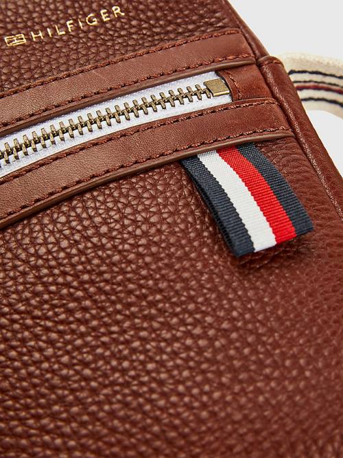 Tommy Hilfiger Premium Leren Small Crossover Tassen Heren Bruin | TH145CQI