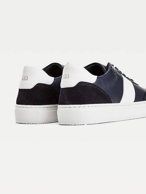 Tommy Hilfiger Premium Leren Suede Cupsole Sneakers Heren Blauw | TH783MJG