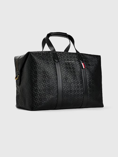 Tommy Hilfiger Premium Luxe Leren Duffle Tassen Heren Zwart | TH023PBK