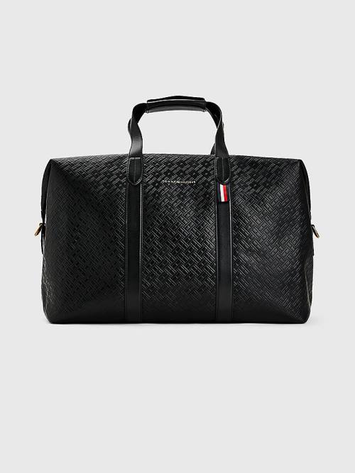 Tommy Hilfiger Premium Luxe Leren Duffle Tassen Heren Zwart | TH023PBK