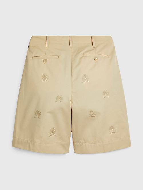 Tommy Hilfiger Prep Crest Embroidery Korte Broek Heren Beige | TH241GHD