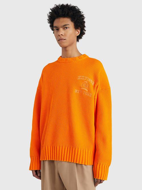 Tommy Hilfiger Prep Crest Rib-Knit Jumper Truien Heren Oranje | TH709RBO