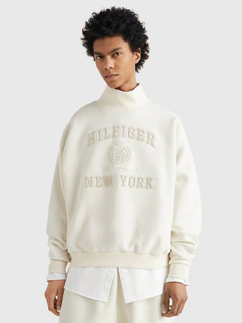 Tommy Hilfiger Prep Mock-Neck Sweatshirts Heren Wit | TH835EHW