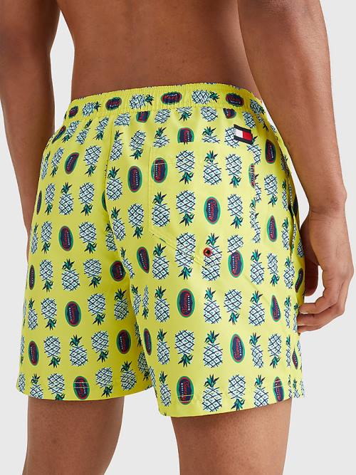 Tommy Hilfiger Print Drawstring Mid Length Shorts Zwemkleding Heren Geel | TH428DEZ