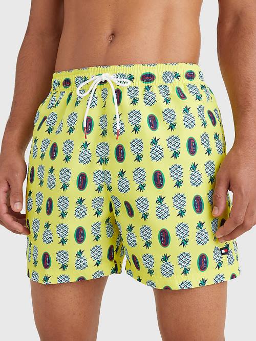 Tommy Hilfiger Print Drawstring Mid Length Shorts Zwemkleding Heren Geel | TH428DEZ