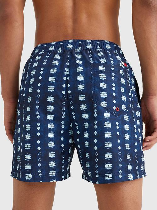 Tommy Hilfiger Print Drawstring Mid Length Shorts Zwemkleding Heren Blauw | TH926HOV