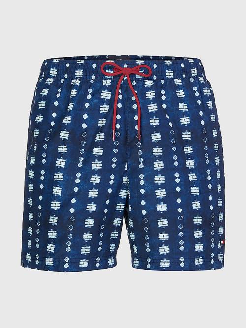 Tommy Hilfiger Print Drawstring Mid Length Shorts Zwemkleding Heren Blauw | TH926HOV