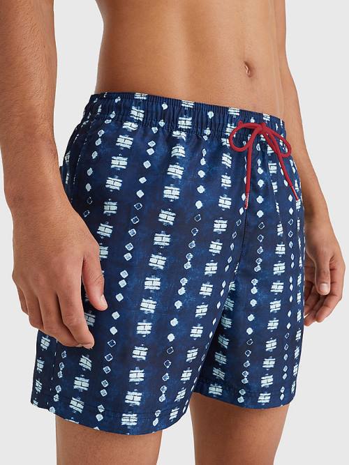 Tommy Hilfiger Print Drawstring Mid Length Shorts Zwemkleding Heren Blauw | TH926HOV