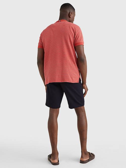 Tommy Hilfiger Print Regular Fit Poloshirt Heren Rood | TH165ZHC