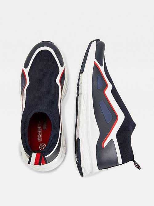 Tommy Hilfiger Pull-On Low-Top Sock Sneakers Jongens Blauw | TH723OBK