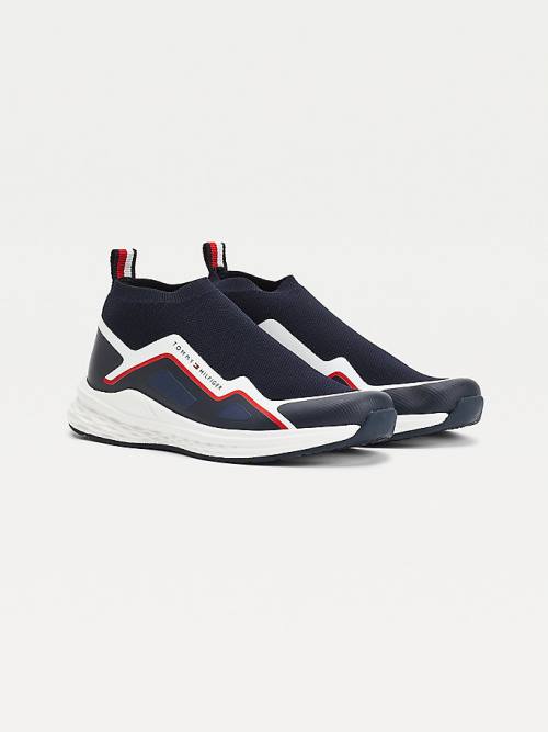 Tommy Hilfiger Pull-On Low-Top Sock Sneakers Jongens Blauw | TH723OBK