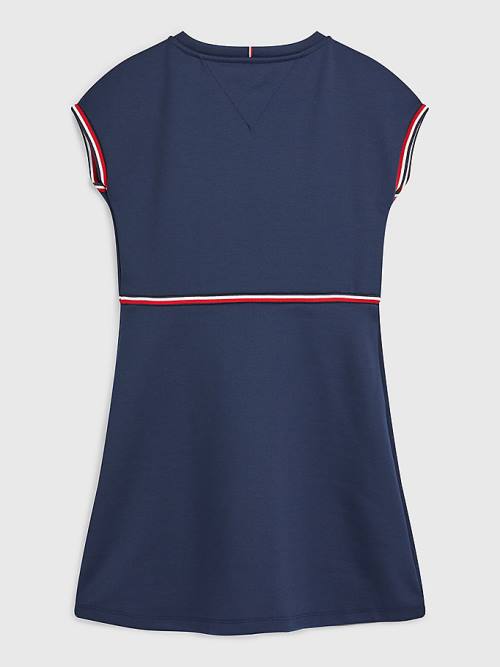 Tommy Hilfiger Punto Fit And Flare Jurken Meisjes Blauw | TH263UIZ