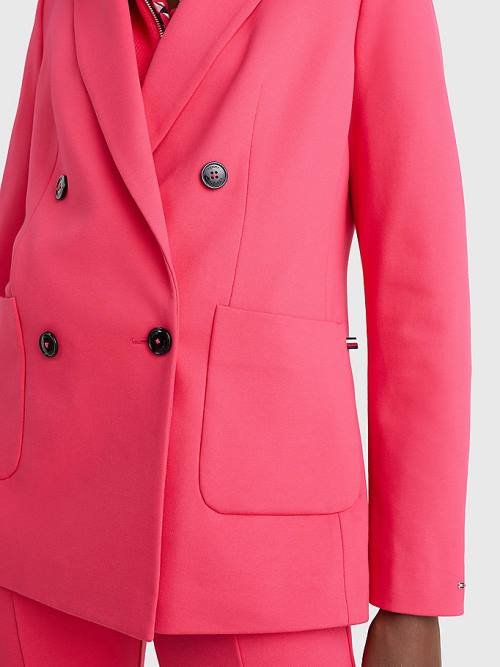 Tommy Hilfiger Punto Milano Double Breasted Blazer Dames Roze | TH820UEF