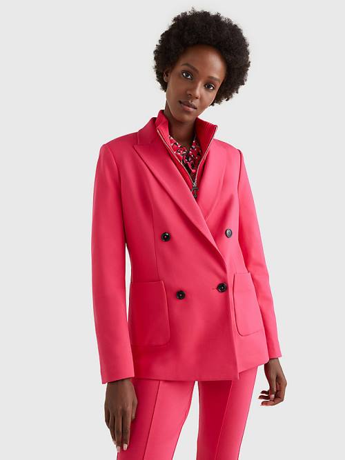 Tommy Hilfiger Punto Milano Double Breasted Blazer Dames Roze | TH820UEF