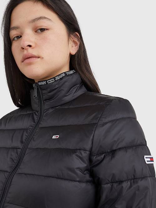 Tommy Hilfiger Quilted Zip-Thru Jassen Dames Zwart | TH581HNS