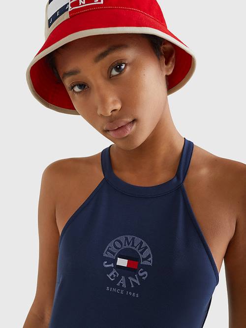 Tommy Hilfiger Racerback Bodycon Jurken Dames Blauw | TH472GAR