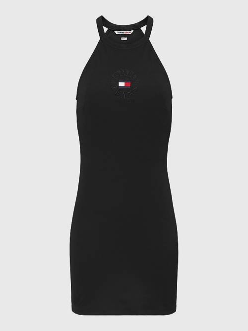 Tommy Hilfiger Racerback Bodycon Jurken Dames Zwart | TH579JPK