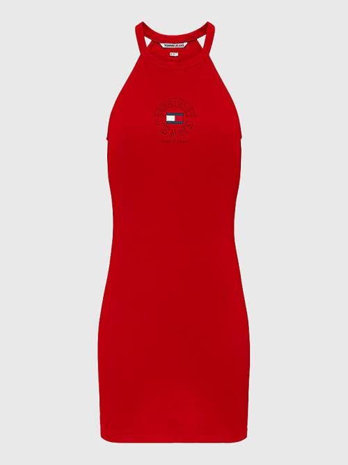 Tommy Hilfiger Racerback Bodycon Jurken Dames Rood | TH610AZM