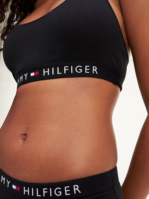 Tommy Hilfiger Racerback Scoop Neck Bralette Ondergoed Dames Zwart | TH835MFH