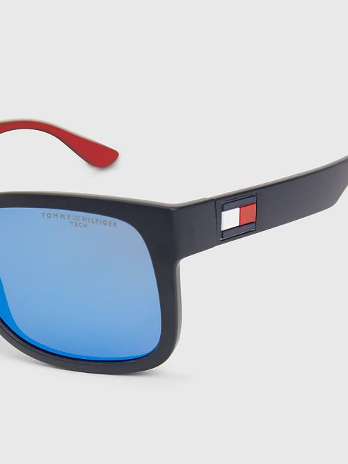 Tommy Hilfiger Rectangular Frame Zonnebril Heren Blauw | TH375TFE