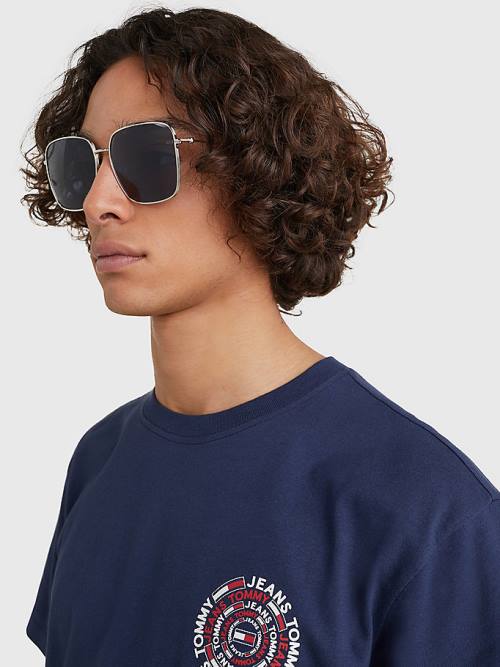 Tommy Hilfiger Rectangular Lens Zonnebril Heren Grijs | TH701TAH