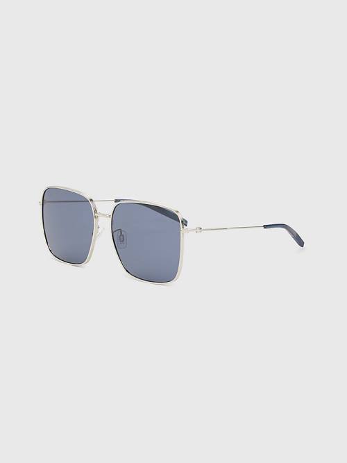 Tommy Hilfiger Rectangular Lens Zonnebril Heren Grijs | TH701TAH