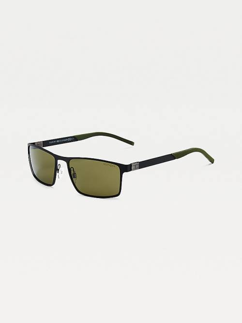 Tommy Hilfiger Rectangular Metal Frame Zonnebril Heren Groen | TH758LCG