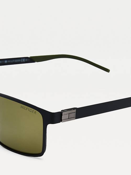 Tommy Hilfiger Rectangular Metal Frame Zonnebril Heren Groen | TH758LCG