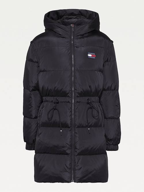 Tommy Hilfiger Recycled Convertible Vest Down Puffer Jassen Dames Zwart | TH021VZF