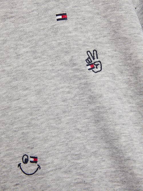 Tommy Hilfiger Recycled Embroidery Hoodie Jongens Grijs | TH014ROF