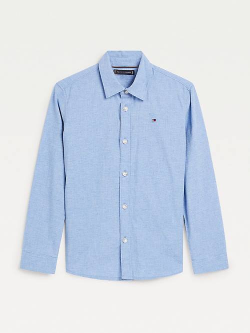 Tommy Hilfiger Recycled Katoenen Chambray Back Logo Overhemd Jongens Blauw | TH026CDA