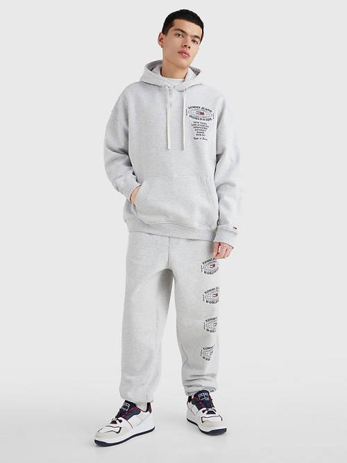 Tommy Hilfiger Recycled Logo Hoodie Heren Grijs | TH058JTV