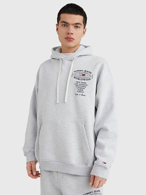 Tommy Hilfiger Recycled Logo Hoodie Heren Grijs | TH058JTV