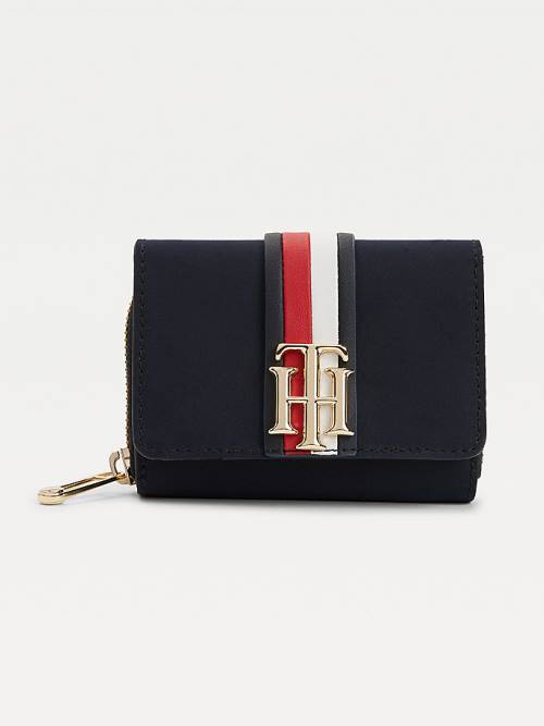 Tommy Hilfiger Recycled Monogram Portefeuille Dames Blauw | TH248UNQ