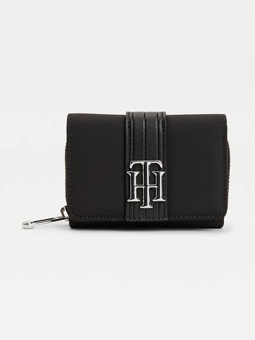 Tommy Hilfiger Recycled Monogram Portefeuille Dames Zwart | TH261LTI