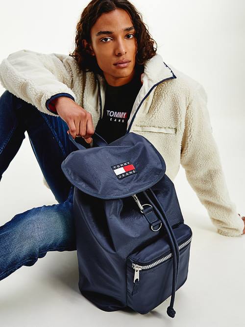 Tommy Hilfiger Recycled Nylon Badge Backpack Tassen Heren Blauw | TH589RSI