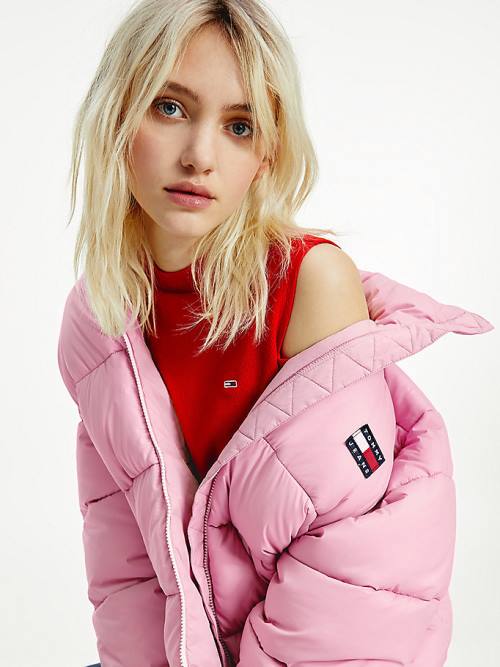 Tommy Hilfiger Recycled Nylon Puffer Jassen Dames Roze | TH056PRO