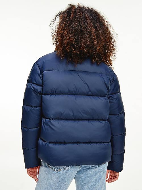 Tommy Hilfiger Recycled Nylon Puffer Jassen Dames Blauw | TH124EXD