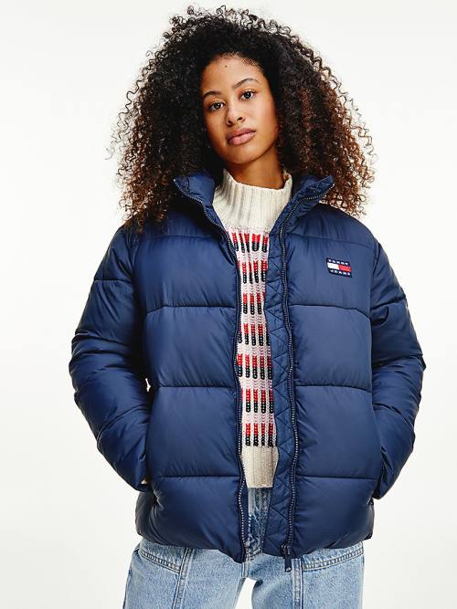 Tommy Hilfiger Recycled Nylon Puffer Jassen Dames Blauw | TH124EXD