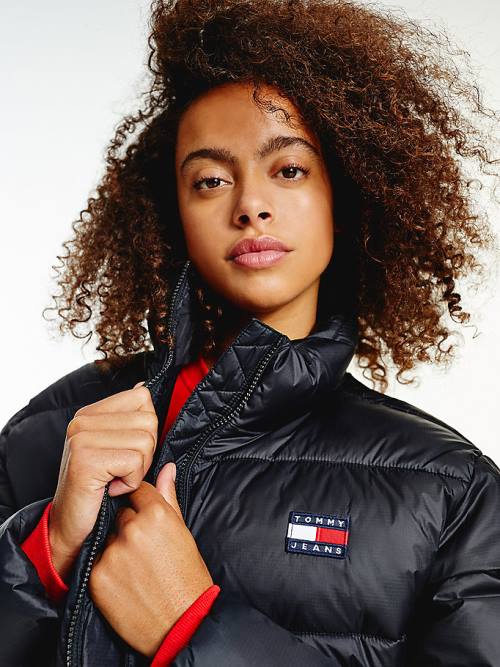 Tommy Hilfiger Recycled Nylon Puffer Jassen Dames Zwart | TH380MZQ