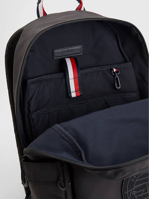 Tommy Hilfiger Recycled Polyester Signature Logo Backpack Tassen Heren Zwart | TH648CXB