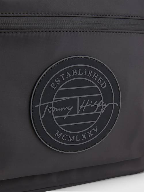 Tommy Hilfiger Recycled Polyester Signature Logo Backpack Tassen Heren Zwart | TH648CXB