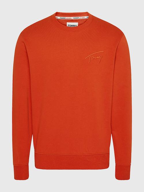 Tommy Hilfiger Recycled Signature Logo Relaxed Sweatshirts Heren Rood | TH620TZR