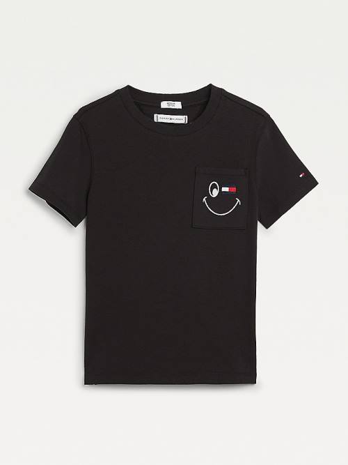 Tommy Hilfiger Recycled Smiley T-shirts Jongens Zwart | TH536LVJ