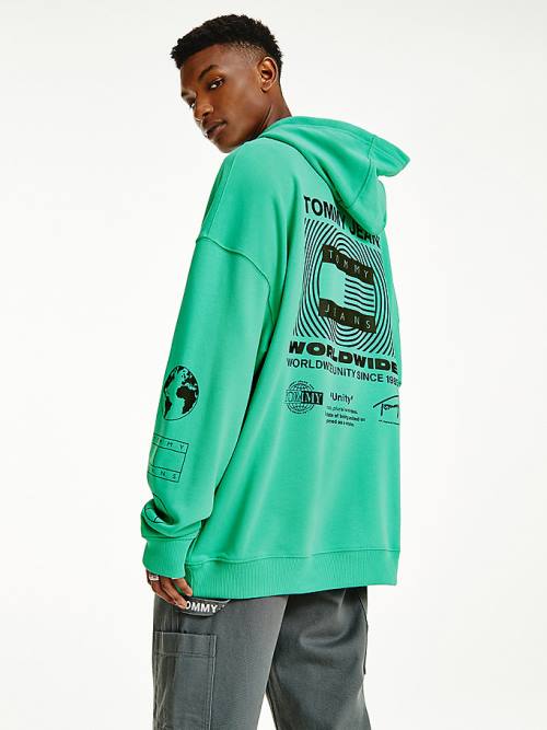 Tommy Hilfiger Recycled Unity Back Graphic Hoodie Heren Groen | TH412IOV