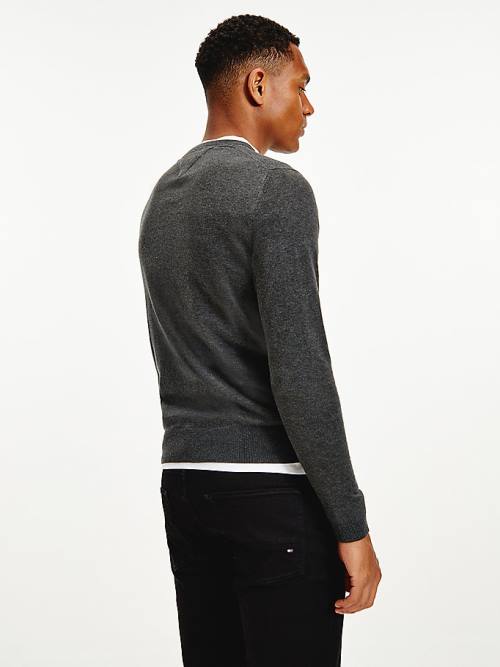 Tommy Hilfiger Regular Fit Crew Neck Jumper Truien Heren Grijs | TH598OTE