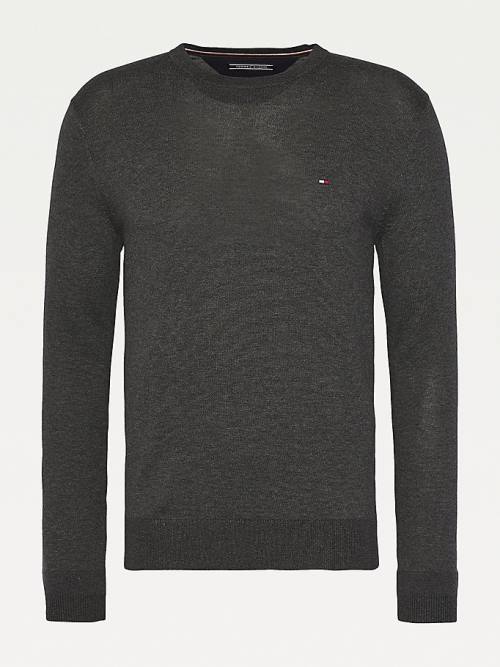 Tommy Hilfiger Regular Fit Crew Neck Jumper Truien Heren Grijs | TH598OTE