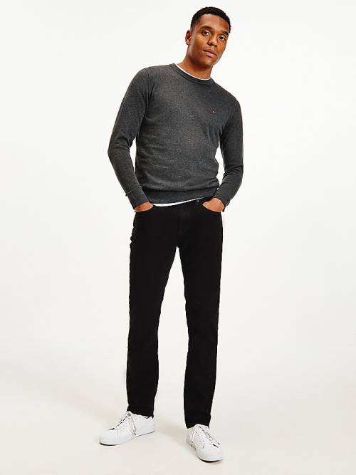 Tommy Hilfiger Regular Fit Crew Neck Jumper Truien Heren Grijs | TH598OTE